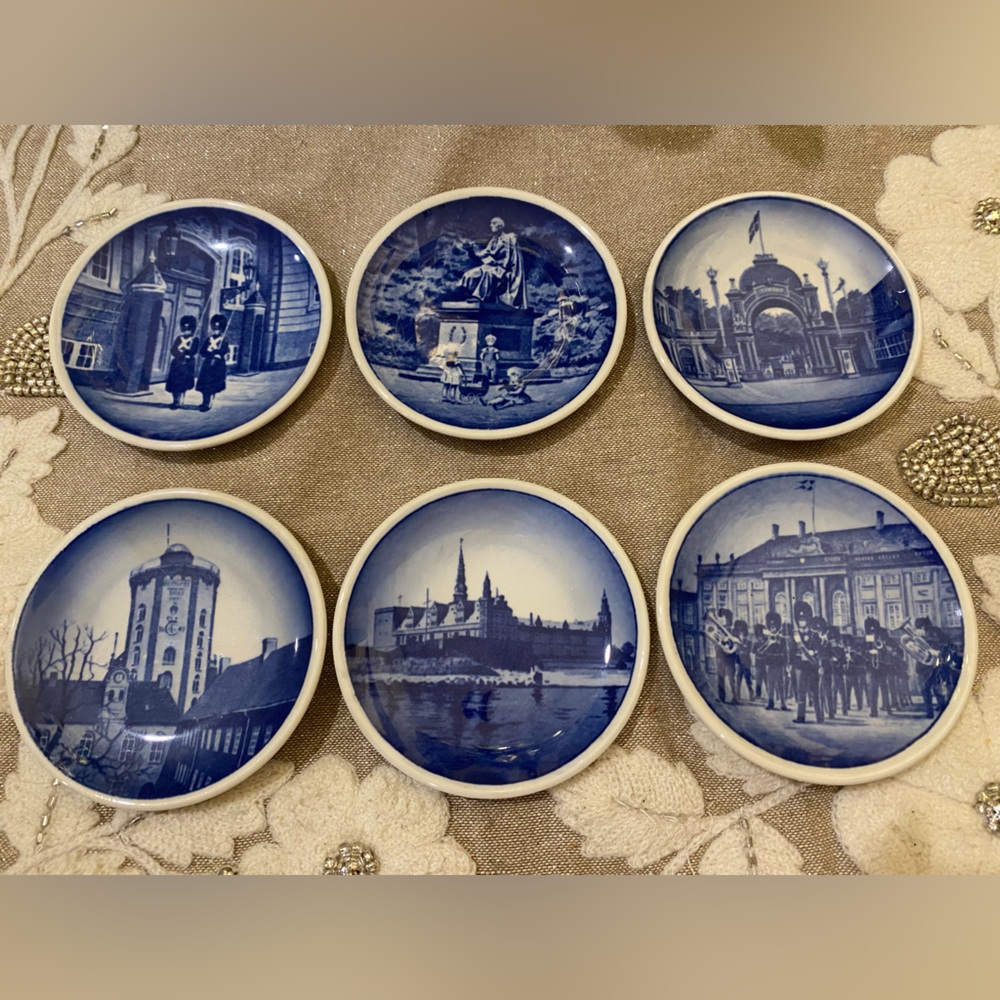 Royal Copenhagen Denmark Set 6 Butter Plates